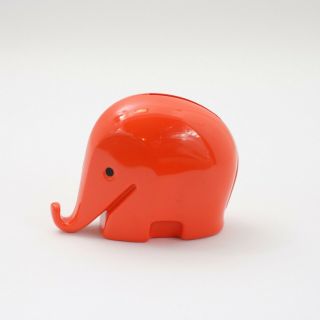 Vintage Mid Century Mod Luigi Colani Drumbo Orange Elephant Piggy Bank Money Box