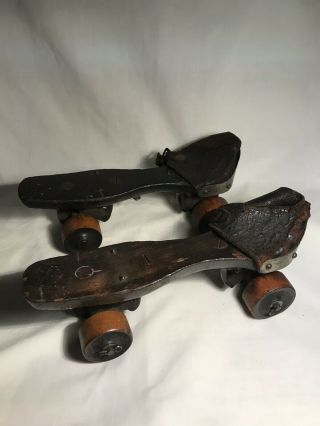 Antique Wood Roller Skates With Patent Dates 1880 And 1882