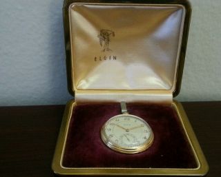 1938 ELGIN 15 Jewel Open face Pocket Watch Grade 315 10K Rolled Gold Plated 10