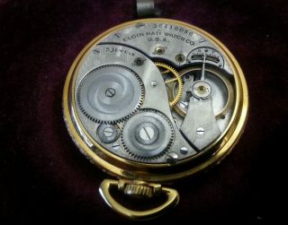 1938 ELGIN 15 Jewel Open face Pocket Watch Grade 315 10K Rolled Gold Plated 3