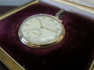 1938 ELGIN 15 Jewel Open face Pocket Watch Grade 315 10K Rolled Gold Plated 7