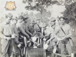 US Army Spanish American War Minnesota Volunteers at Mess Eating 2