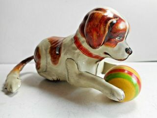 2 Tin Windup Toys Kohler Rooster Flip Over Dog With Ball US Zone Germany 7
