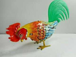 2 Tin Windup Toys Kohler Rooster Flip Over Dog With Ball US Zone Germany 8
