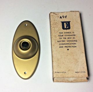 Vintage Brass Edwards Door Bell Stamped Surface Push No.  609