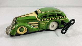 Vintage Wind - Up Marx Tricky Taxi Cab Tin Litho 1930 