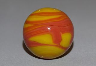 VINTAGE MARBLES CHRISTENSEN SHOOTER FLAME SWIRL H/O 3/4 