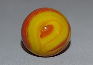 VINTAGE MARBLES CHRISTENSEN SHOOTER FLAME SWIRL H/O 3/4 