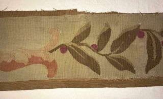1m Large Scale Timeworn 19th Century French Aubusson Tapestry Fragment