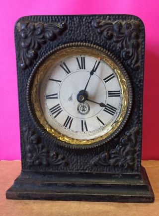 Vintage Cast Iron Western Clock Mfg.  Co.  Clock 5” Or Restoration