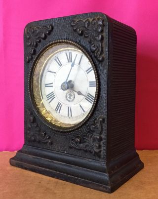 Vintage Cast Iron Western Clock Mfg.  Co.  Clock 5” Or Restoration 2