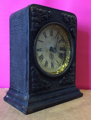 Vintage Cast Iron Western Clock Mfg.  Co.  Clock 5” Or Restoration 3