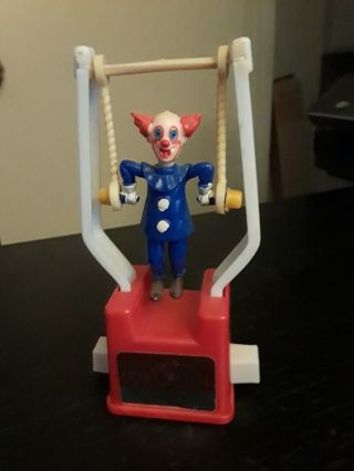 Vtg Bozo The Clown Tricky Trapeze Kohner Push Button Puppet Acrobat Toy