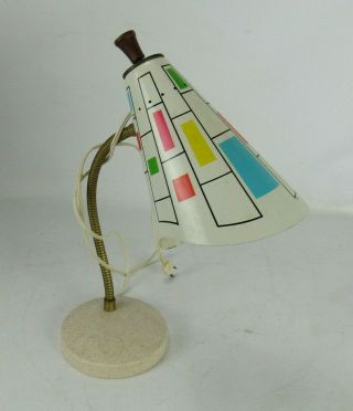 Mid Century Eames Herman Miller Era Desk Lamp Geometric Multi - Color Cone Shade