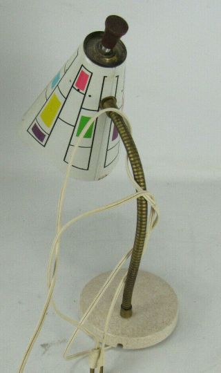 Mid Century Eames Herman Miller Era Desk Lamp Geometric Multi - color Cone Shade 3