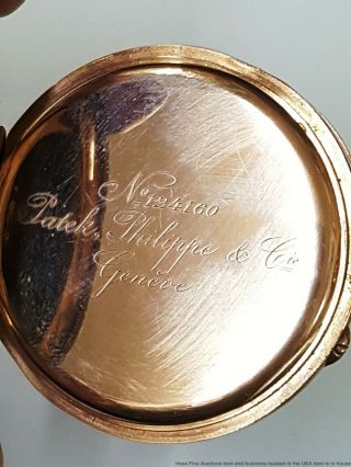 Patek Philippe Triple Signed Rose Gold Pocket Watch Antique 7