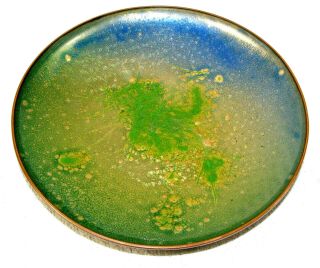 Mid Century Modern K.  Haga Enamel On Copper Dish - Norway