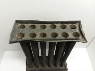 Vintage Rustic Tin Metal 12 Hole Taper Candlestick Maker Mold Picker Find 3
