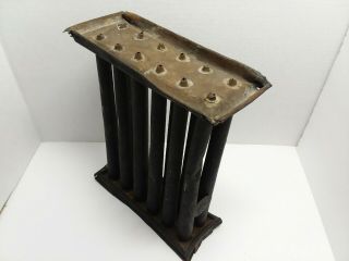 Vintage Rustic Tin Metal 12 Hole Taper Candlestick Maker Mold Picker Find 8