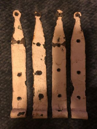 4 - Antique Hand Forged Barn Door Strap Hinges 11 - 1/2 Inches 1800’s Colts Neck