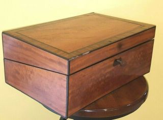 Antique English Mahogany Portable Writing Desk Or Campaign Desk Fine Wood