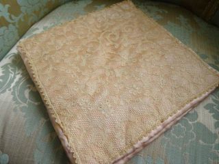 A 18th Century Lace Panel On Pink Silk Handkerchief Case