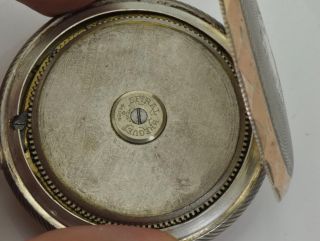 Rare antique silver Presto/Hebdomas 8 days pocket watch c1900.  Visible balance. 10