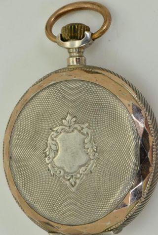 Rare antique silver Presto/Hebdomas 8 days pocket watch c1900.  Visible balance. 8