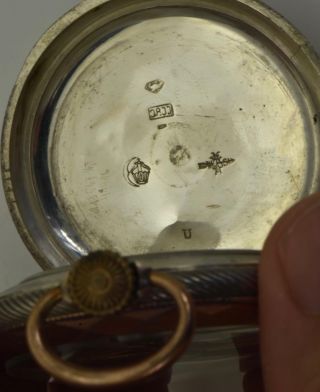 Rare antique silver Presto/Hebdomas 8 days pocket watch c1900.  Visible balance. 9