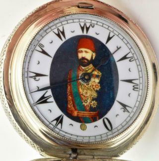 Rare Antique 19th C.  Ottoman Silver Full Hunter Watch For Mahmud Celaleddin Pasha