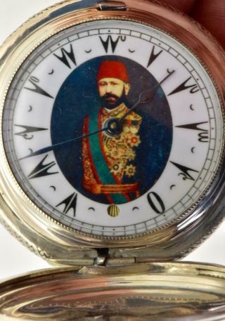 Rare antique 19th C.  Ottoman silver full hunter watch for Mahmud Celaleddin Pasha 8