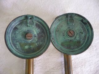 Vintage Pair Brass Candle Sconces Wall mounted Edwardian Style Architectural 6