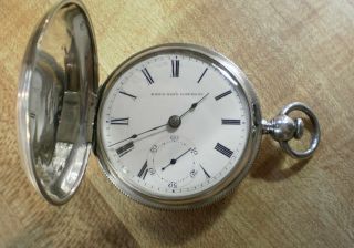 Rare 1877 17size Elgin Natl.  Watch Co.  Keywind Silver Hunter Pocket Watch L@@k
