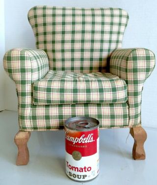 Vintage Miniature Salesman Sampler Or Doll Arm Chair With Cushion