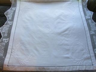 Antique World War 1 Hand Embroidered/Crochet Lace Tablecloth - PEACE & VICTORY 8