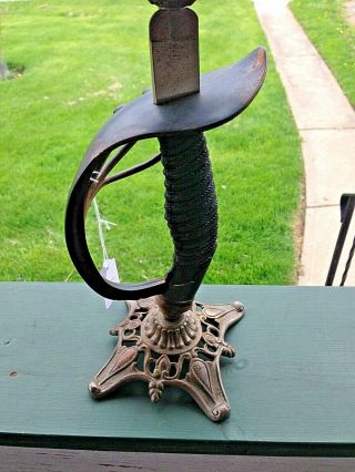 Antique German Calvary Sword Basket Hilt Handle Candle stand,  W.  K.  & C.  11 