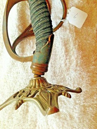 Antique German Calvary Sword Basket Hilt Handle Candle stand,  W.  K.  & C.  11 