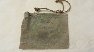 Antique Water Bag Canvas Bag Hirsh Weis Brand Portland,  Oregon Plug