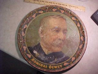 Scarce Old Admiral Dewey Beer Tray - Spanish - American War - 12 " Diameter
