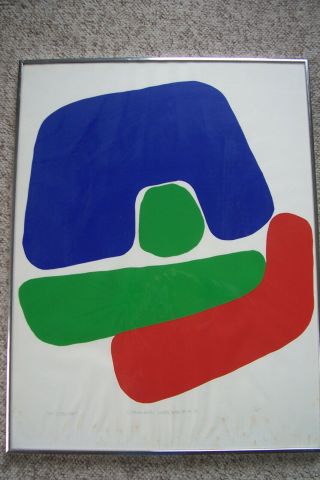 Vintage mcm Signed POP ART Serigraph Calder Era 