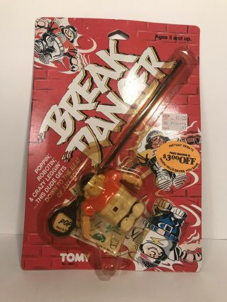 Vintage 1984 Tomy Break Dancer Rip Cord Spinning Toy Top Rare In Package