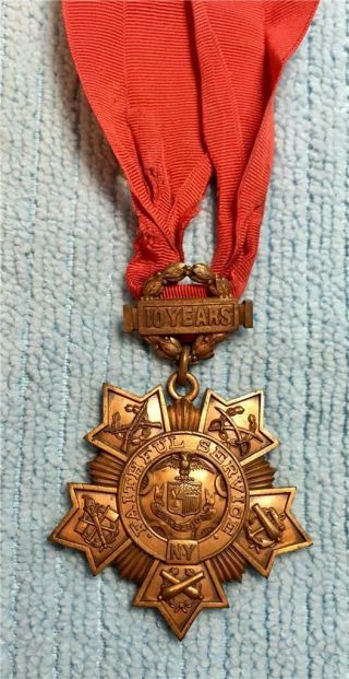 1898 Ny Militia Long & Faithful Service Medal By Tiffany Serial Rd & Researched