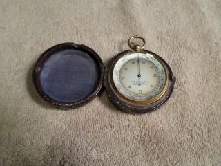 Antique T.  B.  Winter & Son Newcastle - Altimeter Barometer Pocket Brass Boxed