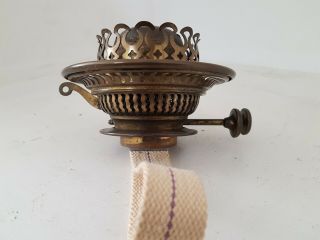 Antique Victorian Falks Brass Oil Lamp Burner Bayonet Collar 4 Inch Fit