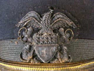Spanish American War US Navy M1902 Officer Bell Cap Style Hat - Sz 7 - VERY RARE 7