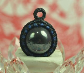 Garuda Eye Power Protection Black Leklai Natural Sphere Thai Amulet Rope Pendant