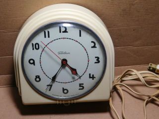 Vintage Telechron Electric Wall Clock Art Deco Style Model 2h07 (2ho7)