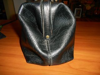 Vintage Schell Black Leather Doctor ' s Medical Bag With Key 6