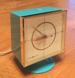 Vintage Ge Alarm Clock 7343 Mid - Century Modern Eames Era 1950 