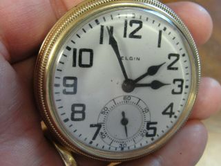 Antique Elgin BW Raymond Railroad Pocket Watch 21 Jewels 10k Gold Filled D - 2147 2